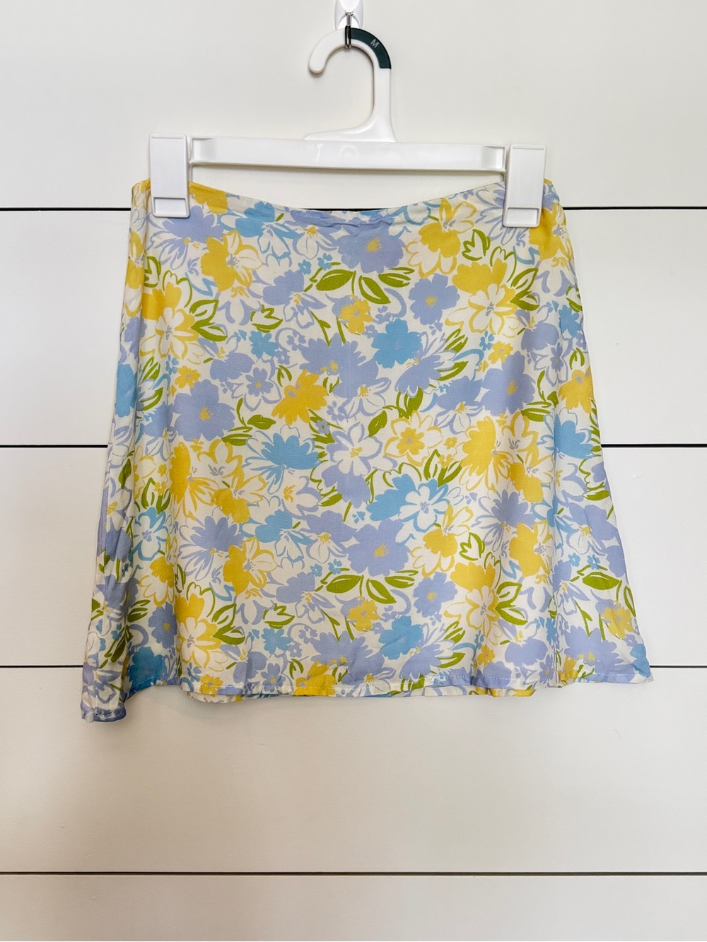 Showpo Yellow & Blue Floral circle Skirt size 4